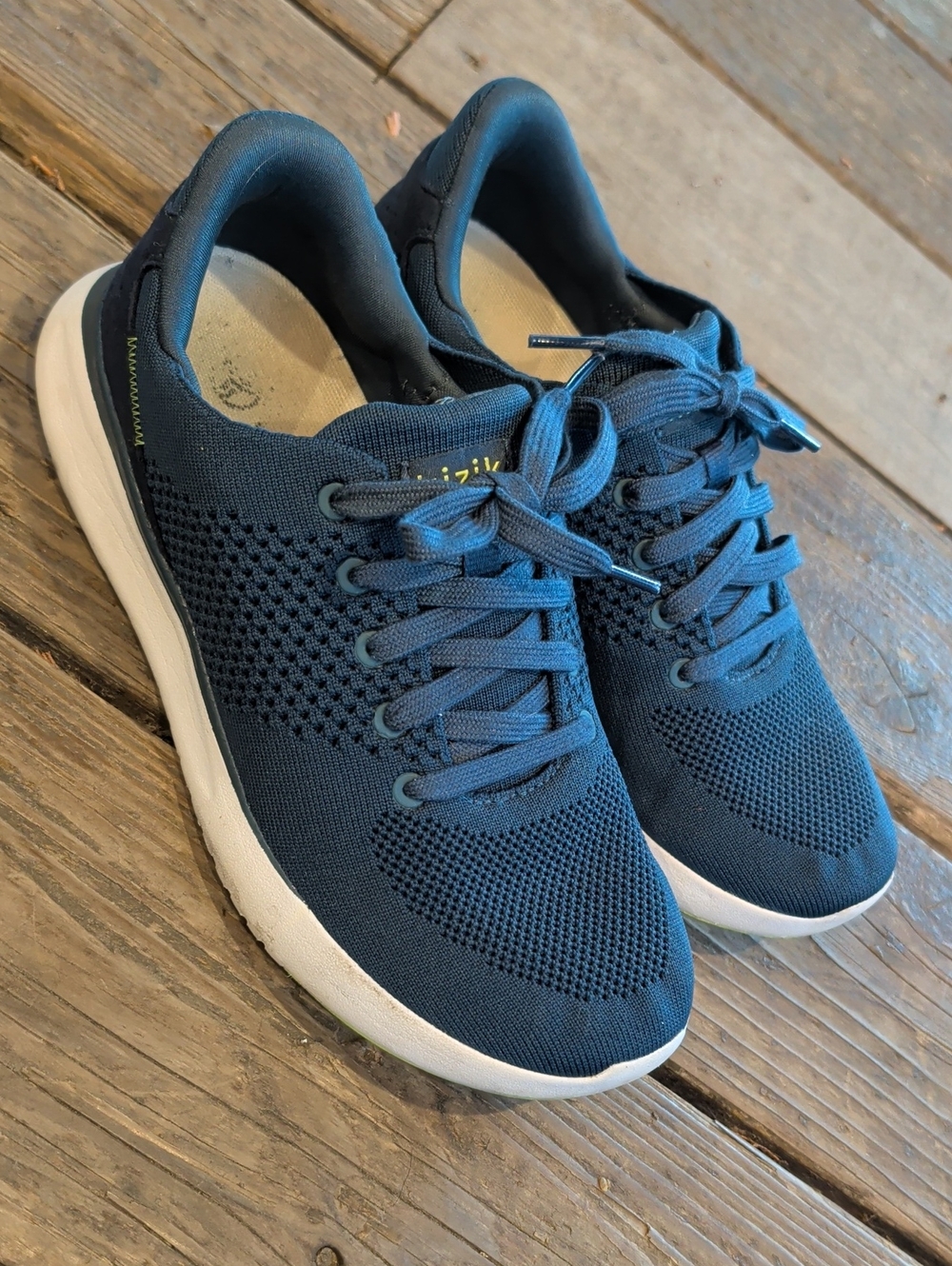 Kizik Lima Tidepool Navy Knit Lace-Up Hands Free Sneakers